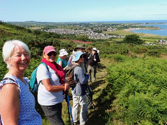 3. Nefyn - Pistyll
3/7/25. Just below Gwylwyr. Another stop to catch our breath after a steady challenging climb. The village of Nefyn in the background below.
Keywords: Jul25 Thursday Ann Jones Ruth Williams