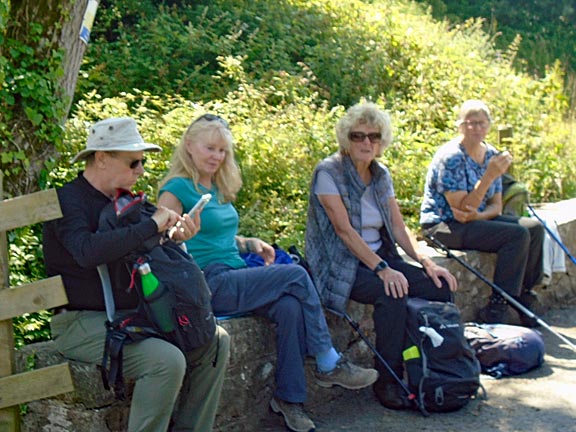 6. Nefyn - Pistyll
3/7/25. Lunch on a bridge over a stream close to Saint Beuno's Church in Pistyll.
Keywords: Jul25 Thursday Ann Jones Ruth Williams
