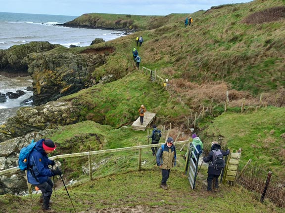 4. Penllech - Porth Ysgaden Circ
4/12/25. Further on towards Porth Yschain and a panad. Photo: Eryl Thomas.
Keywords: Dec25 Thursday Jane Logan