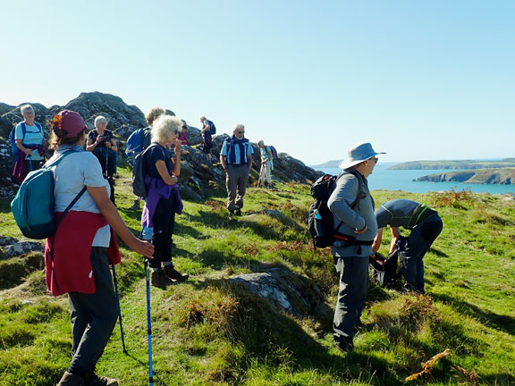 7.  Porth Ysgo - Mynydd Penarfynydd
25/9/25. Just moving off after lunch  having found a very pleasant spot above the end of Trwyn Talfarach
Keywords: Sep25 Thursday Judith Thomas