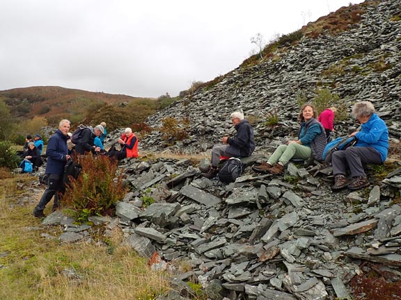5. Talysarn - Nantlle
9/10/25. Lunch surrounded by slate tips and a seat for everyone.
Keywords: Oct25 Thursday Colin Higgs