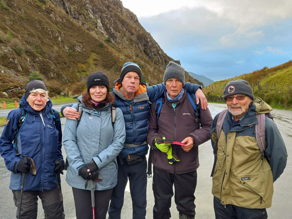 1. Waun Oer.
30/11/25.Group photograph at the start of the walk. In the car park at the top of the Talyllyn Pass. Photo: Eryl Thomas.
Keywords: Nov25 Sunday Adrian Thomas