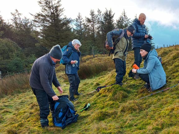 3. Waun Oer.
30/11/25. Time for a panad as we close up on Mynydd Ceiswyn. Photo: Eryl Thomas.
Keywords: Nov25 Sunday Adrian Thomas