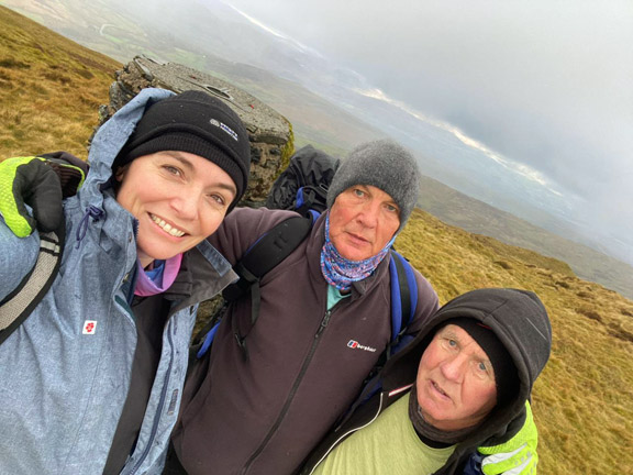 5. Waun Oer
30/11/25. At the trig point at the summit of Waun Oer. Photo: Sally Kettle.
Keywords: Nov25 Sunday Adrian Thomas