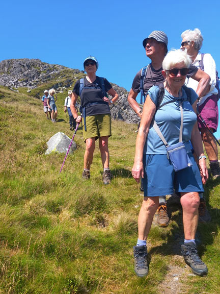 5. Diffwys
12/07/26. On our way down from the ridge between Diffwys and Y Llethr. Photo: Eryl Thomas.
Keywords: Jul26 Sunday Adrian Thomas