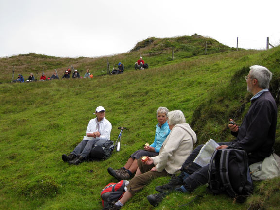 1.Waun Oer, Cribyn Fawr & Maes Glasse.
12/07/09. A bit of segregation takes place at lunch time.
Keywords: July09 Sunday Ian Spencer