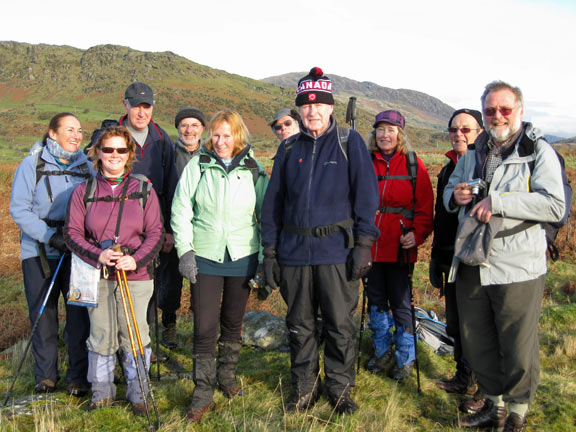 1.Mynydd Gorllwyn
At our first stop. A merry bunch all ready for their Christmas dinner. The leader is poking his head out at the back. The back marker is at the front.
Keywords: Dec09 Sunday Tecwyn