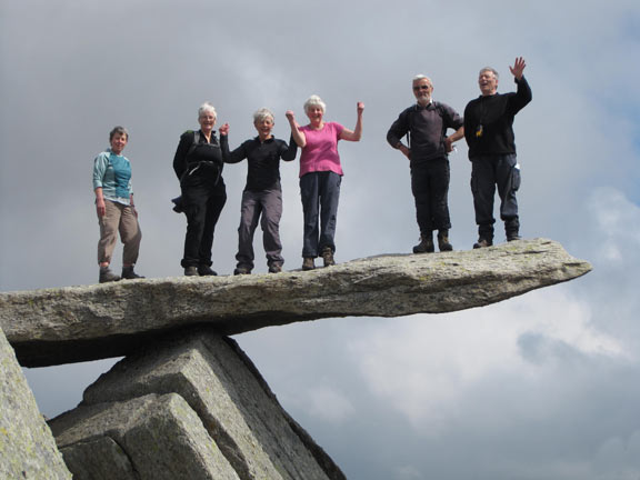 Some of our braver members on the Glyders' Cantilever