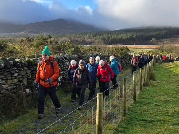 3. Cae Gors - Rhyd Ddu Circ
15/1/26. Coming up to the farm Ffridd Uchaf. A front view of the column with Moel Lefn in the background.
Keywords: Jan26 Thursday Michael Thomas Debby Thomas