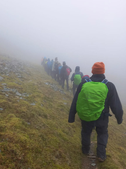 4.  Croesor - Moelwynion Low Level
8/3/26. On the old miners' track with Llyn Stwlan below us to the right and Moelwyn Mawr above us to our left. Photo: Eryl Thomas..
Keywords: Mar26 Sunday Gareth Hughes