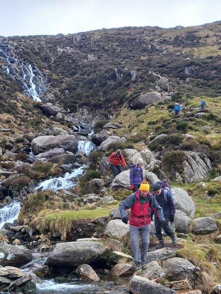 3. Llyn Ogwen - Cwm Idwal - Llyn Bochlwyd.
18/1/26.  Coming down from Llyn Bochlwyd toward the car park at Ogwen Cottages. Photo: Eryl Thomas.
Keywords: Jan26 Sunday Gareth Hughes