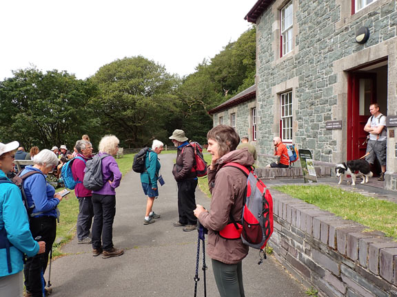 5. Llyn Padarn Circuit
2/7/26. A brief stop outside the Llanberis Quarrymen's Hospital. Its elevated position must have given patients some lovely views were they well enough to appreciate them. Just round the corner was the Mortuary which was built in 1906 according to the plaque on its wall. 
Keywords: Jul26 Thursday Caroline Woodward