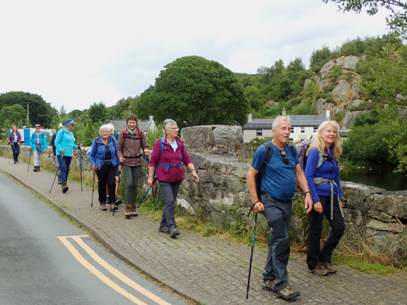 8. Llyn Padarn Circuit
2/7/26. Crossing the Afon Rhythallt at Pen-y-llyn with just a few more yards to get to our cars. Did we stop there. No we straight away went the way we had just come to visit Caffi Caban in Brynrafail. See next photograph.
Keywords: Jul26 Thursday Caroline Woodward