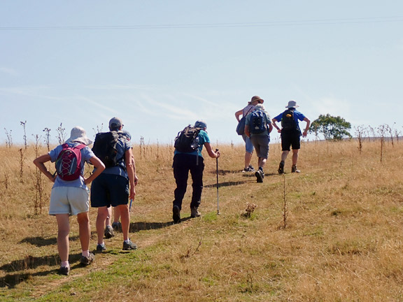 3. Lon Eifion
13/8/26. A tough up hill section near Tyddyn-meirsier, but luckily our break for our morning cuppa is not too far away - in the shade of some trees - bliss.
Keywords: Aug26 Thursday Kath Mair