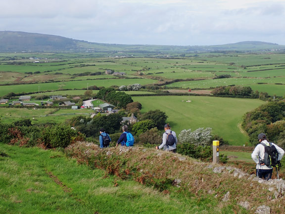 4. Sarn Bach - Llangian - Abersoch circular
24/9/26. Close to Pen-y-Gaer and making our way down to main road Bont Newydd close to Llangian.  Some beautiful views of the meandering Afon Soch below as we descended. 
Keywords: Sep26 Thursday Jane Logan