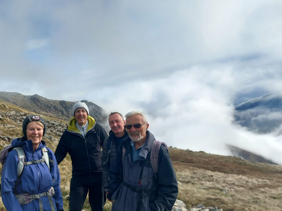2. The Glyders Red Dot Route
4/10/26. On our way up the Red Dot path in sunshine but with a lot of cloud below.Photo: Selena Thomas.
Keywords: Oct26 Sunday Selina Thomas