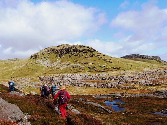4. Moel Ysgyfarnogod - Foel Penolau - Bryn Cader Faner
20/9/26. On the Cambrian Way with just 20 minutes to go before we get to the summit of Moel Ysgyfarnogod in the background on the left, with  Foel Penolau our next summit behind it to the right.
Keywords: Sep26 Sunday Noel Davey